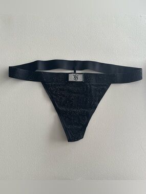 Victoria's Secret Black rhinestone Thong